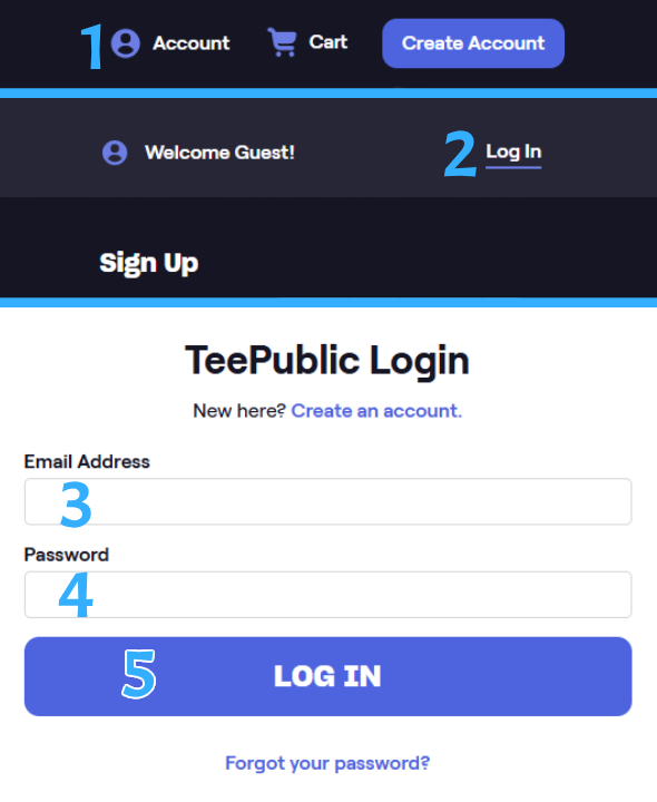 Create TeePublic Account Step 4.