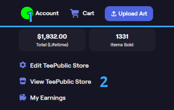 Setting Up Your Store on TeePublic Step 1.